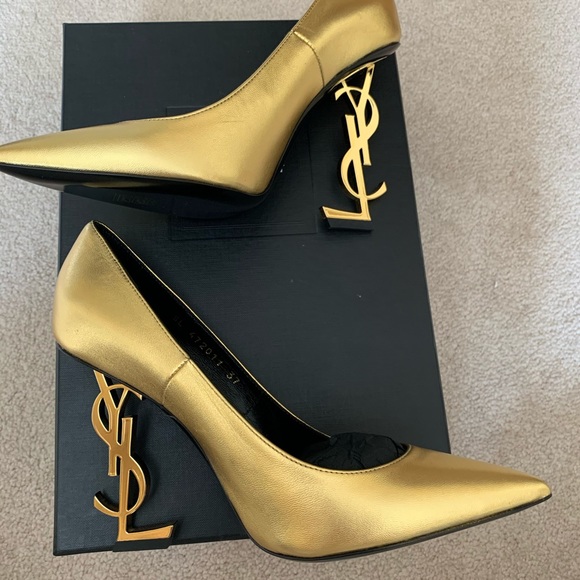 SOLD YSL Gold Opyum Leather Pumps 110mm - Picture 6 of 10